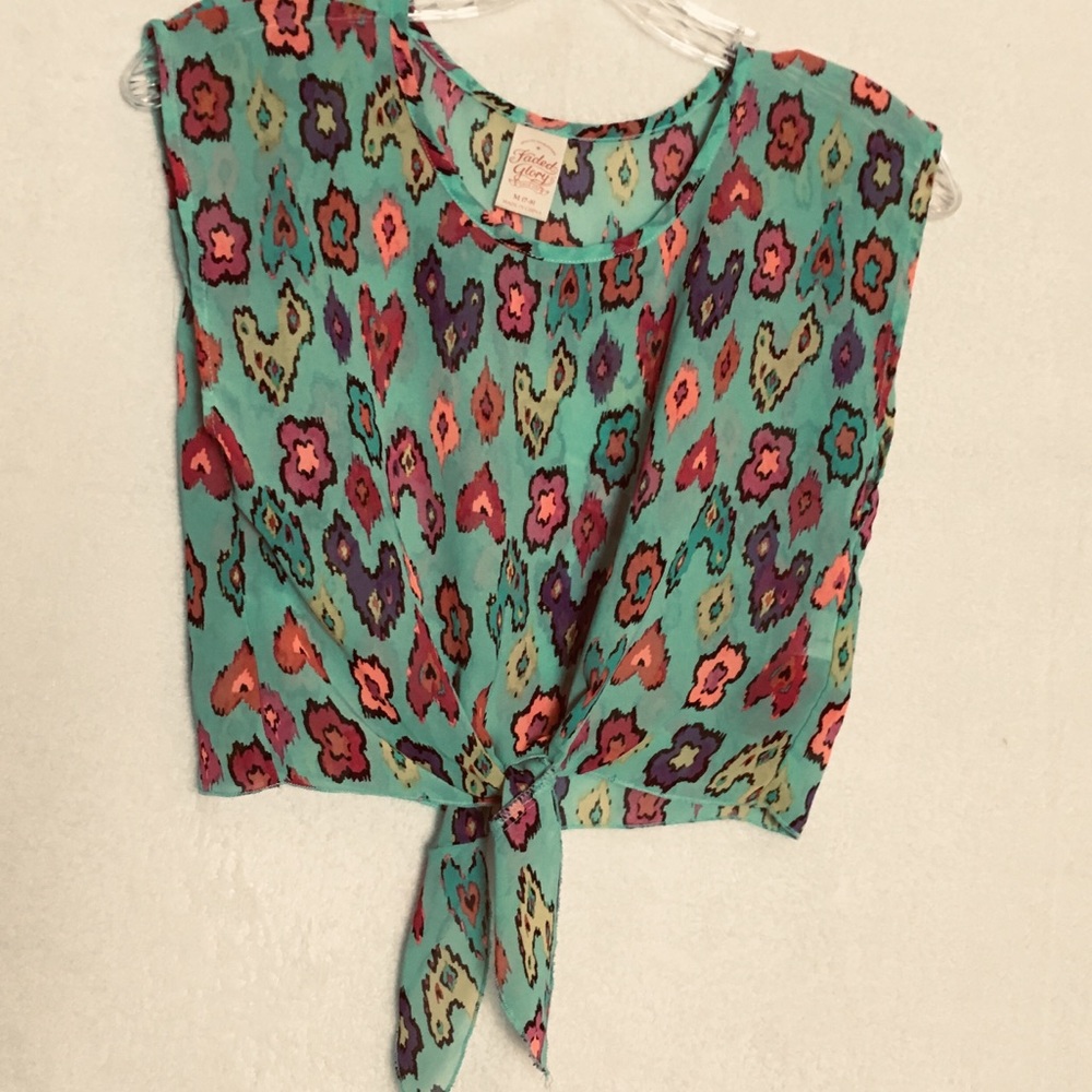 Faded Glory Crop Lightweights Sheer Top